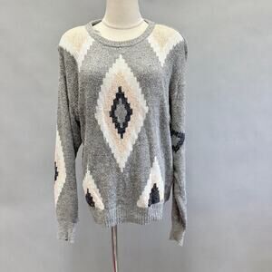 Vintage 80s silk/wool blend gray dolman‎ sleeve sweater size medium